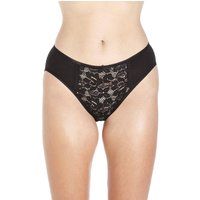 Camille Women's Three Pack Lace Front HI-Leg Briefs in Black | Size: 18