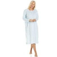 Camille Women's Classic Polka Dot Nightdress in Blue | Size: 18-20