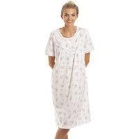 Camille Womens Classic Floral Dot Print Jersey Nightdress 22-24 Pink