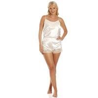 Camille Women's Luxury Satin Cami Playsuits in Cream | Size: 10-12