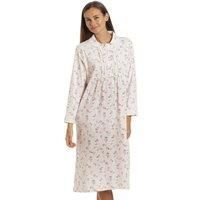 Camille Women's Long Sleeve Cotton Jersey Nightdress with Classic Floral Design