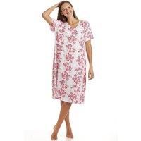 Camille Womens Short Sleeve Knee Length Nightdress - Floral or Strawberry Print