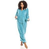 Camille Women's Supersoft Hooded Onesie in Light Blue | Size: 18-20