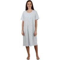 Camille Women's Classic Short Sleeved Nightdress in Blue | Size: 22-24
