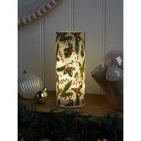 Heaven Sends Holly Print Glass Led Light Christmas Decoration