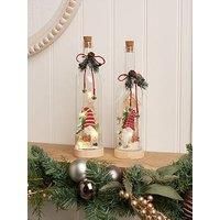 Heaven Sends Set Of 2 Light Up Bottled Gonk Christmas Decorations