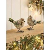 Heaven Sends Set Of 2 Robin Christmas Decorations