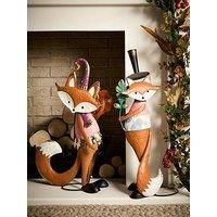 Heaven Sends Set Of 2 Standing Fox Autumn Decorations
