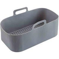 Grey Silicone Air Fryer Basket Liner Rectangle Slim Reusable Air Fryer Liner 19.5cm x 11.5cm