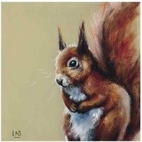 Louise Brown WDC95269 "Bushy Tailed" Canvas Print, Cotton, Multi-Colour, 3.20 x 40.00 x 40.00 cm