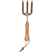 Wilkinson Sword Hand Garden Fork Flowerbed Tool Stainless Steel w/ Wooden Handle