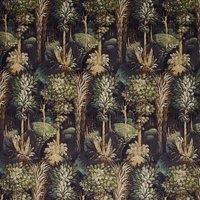 Prestigious Textiles Forbidden Forest Digitally Printed Velvet Fabric Ebony