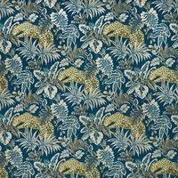 Prestigious Textiles Leopard Velvet Fabric Indigo