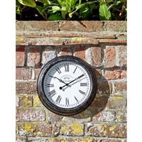 Smart Garden Biarritz Black Silver Wall clock 12" 30cm Indoor And Outdoor