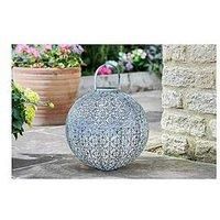 Solar LED Lantern Large Hanging Silhouette Silver Light Outdoor Garden Patio