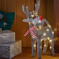 Bonnies Oak Sparkly Blitzen Light Up Reindeer Battery Powered, Multi