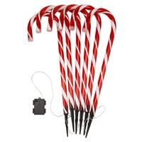 Christmas Garden Lights Decorations Candy Cane Battery LED Xmas Stake Set 6pc