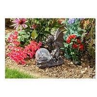 Gazing Fairy Solar Figure LED Light Up Resin Garden Ornament Outdoor Decor 19cm