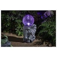 Solar Garden Elephant with solar Sphere Ornament -Elephant Orb Solar light