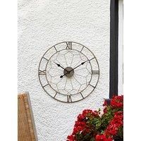 Large Garden Wall Clock Hanging Outdoor Home Decor Large Decorative Silver 58cm