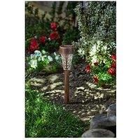6x Damasque Stake Lights Bronze Effect Silhouette Path Driveway Garden Lantern