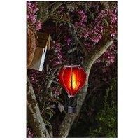 Solar Garden LED Light Balloon Flame Effect Hanging Outdoor Decor Lantern Metal