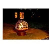 Cast Iron Fire Pit Silhouette Round Garden Heater Log Burner Basket Bowl Globe