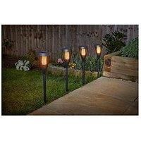 Smart Solar Urbane Flaming Solar Stake Lights - 4 Pack