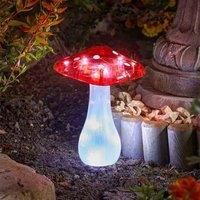 Solar Powered LED Mushroom Stake Light Garden Decoration Red & White 1012045