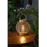 Solar Rattan LED Lantern Hanging Garden Tabletop Decor Outdoor Patio Lighting