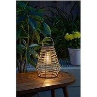 Rattan Solar Garden Lantern 2 Warm White LED - 27cm by Smart Solar