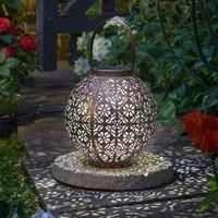 Solar Powered LED Light Moroccan Lantern Hanging Outdoor Garden Lamp Decor 22cm