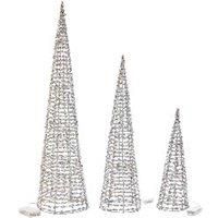 Three Kings Silver Glittertwist Tree - Set Of 3