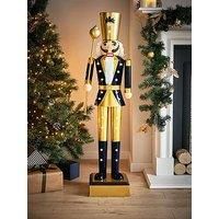 Three Kings 120 Cm Lit Giant Christmas Nutcracker - Navy/Gold