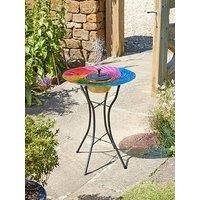 Rainbow Solar Water Fountain Feature Garden Decor Glass Outdoor Bird Bath 59cm