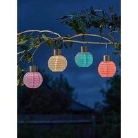 Hanging Mini Chinese Lanterns 4Pk Solar Power Outdoor Garden Party Gazebo Lights