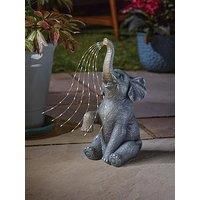 Jumbo Jet Elephant Garden Ornament Outdoor LED Lights 36cm Solar Powered 1020943
