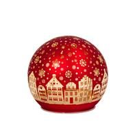 Smart Garden WonderGlobe Ruby – LED Glass Christmas Globe – 11cm Battery Powered Festive Light-Up Decoration