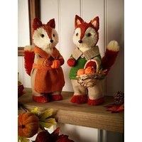 Smart Autumn Set Of 2 Harvest Fox Autumn Decorations