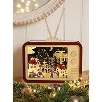 Three Kings Santas Teletown Lit Scene Christmas Decoration
