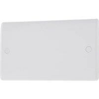 Nexus BG Slim Line 2 Gang Blank Plate Rounded Edges Electrics