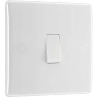BG Electrical 812-01 Single Light Switch, White Moulded, 2-Way, 16AX