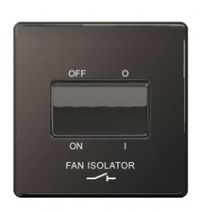 BG Screwless 3 Pole Fan Isolator 10AX Plate Switch Black Nickel FBN15  NEW