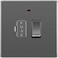 BG Electrical FBN52-01 Screwless Flat Plate Switched Fused Connection Unit with a Power Indicator, Black Nickel, 13 Amp