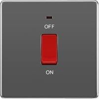 BG Electrical FBN74-01 Double Pole Cooker Control Unit with a Power Indicator, 45 Amp, Black Nickel