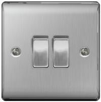 BG NEXUS METAL BRUSHED STEEL ( SATIN CHROME ) SWITCHES & SOCKETS NBS RANGE