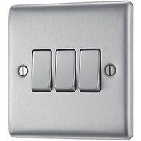 BG Nexus Brushed Steel Satin Chrome Light Switch NBS12 NBS42 NBS43 NBS44 2 Way
