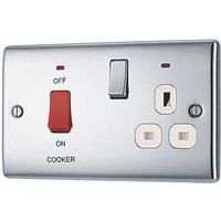 Bg Chrome Cooker Switch & Socket With Neon & White Inserts