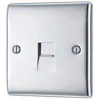 BG Electrical NPCBTM1 Single Telephone Master Socket, Polished Chrome