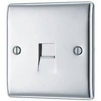 BG Electrical NPCBTM1 Single Telephone Master Socket, Polished Chrome